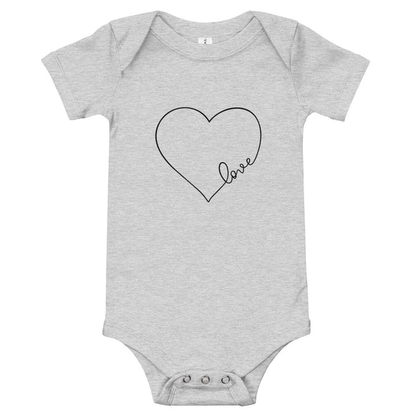 Love Heart Short Sleeve Onesie