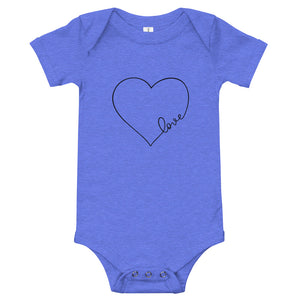 Love Heart Short Sleeve Onesie