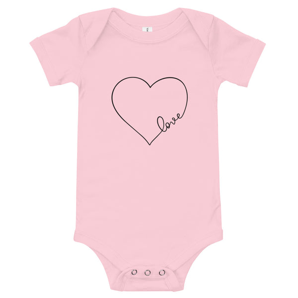 Love Heart Short Sleeve Onesie