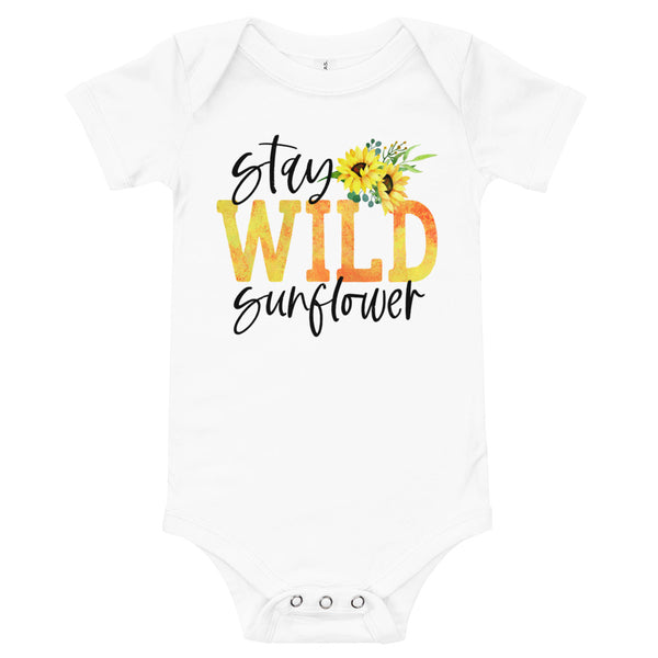 Stay Wild Sunflower Short Sleeve Onesie