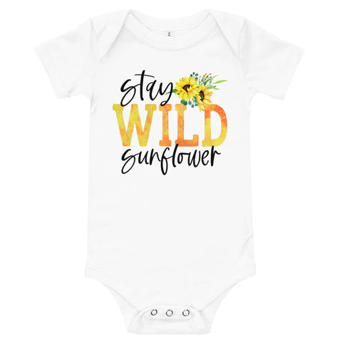 Stay Wild Sunflower Short Sleeve Onesie