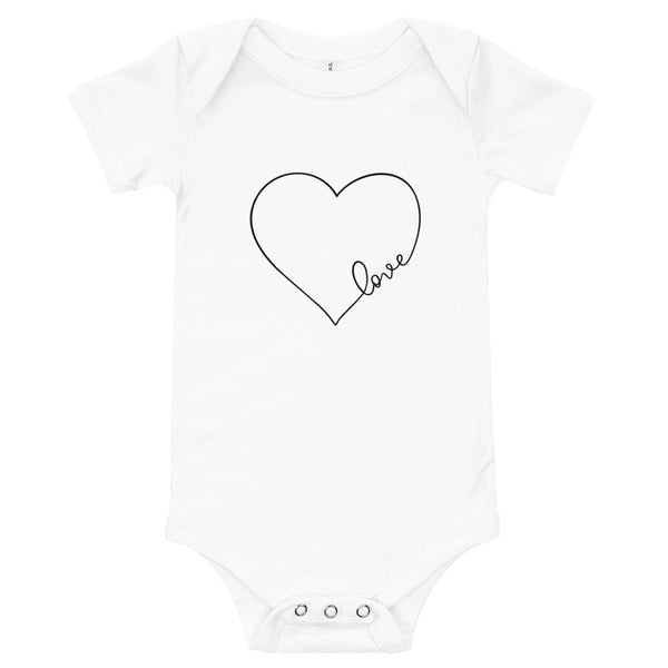 Love Heart Short Sleeve Onesie