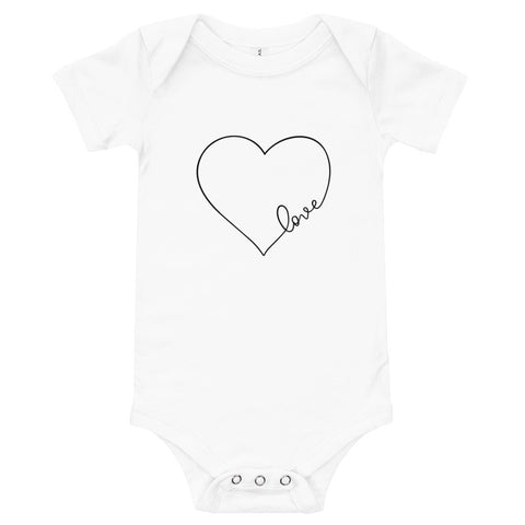 Love Heart Short Sleeve Onesie