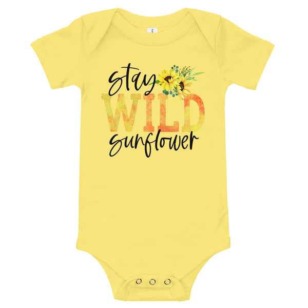 Stay Wild Sunflower Short Sleeve Onesie