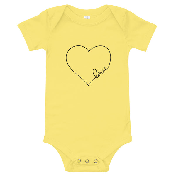 Love Heart Short Sleeve Onesie